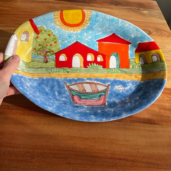 Collectable Nino Parrucca Oval Ceramic Platter - Picture 1 of 10